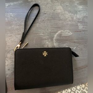 Tory Burch Black Emerson Wristlet Pouch